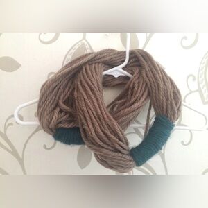 Modcloth Brown and Teal Yarn Knit Infinity Scarf